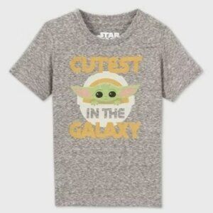 Toddler Boys' Star Wars Baby Yoda Short Sleeve T-Shirt - Heather Gray